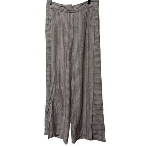 Anthropologie Ett:Twa‎ Striped Linen Wide Leg Pants High Waist Side Sit Size 6